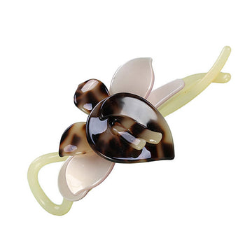 Crystalmood Cellulose Acetate Twist Hair Barrette Leaves Tortoise